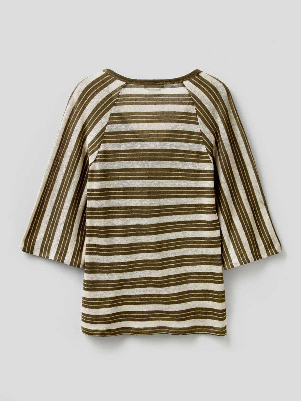 T-shirt rayé avec manches 3/4 image number 2