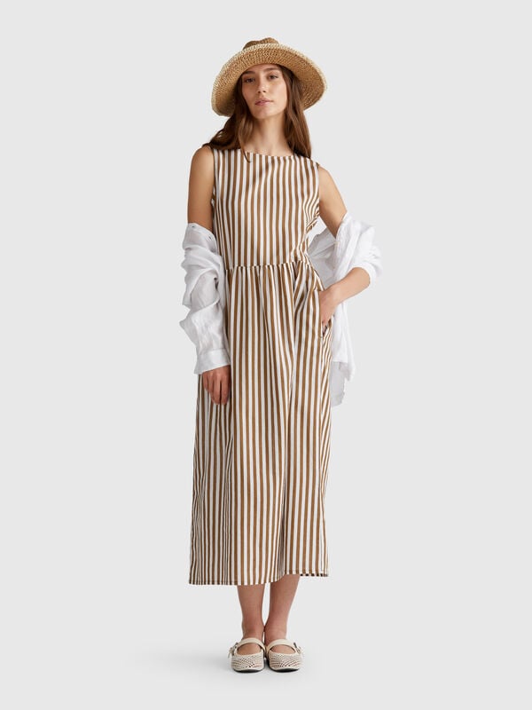 Vestito midi a righe Donna