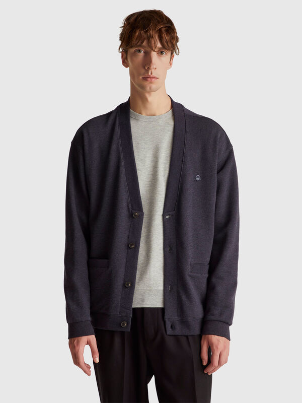 Cardigan in felpa relaxed fit Uomo