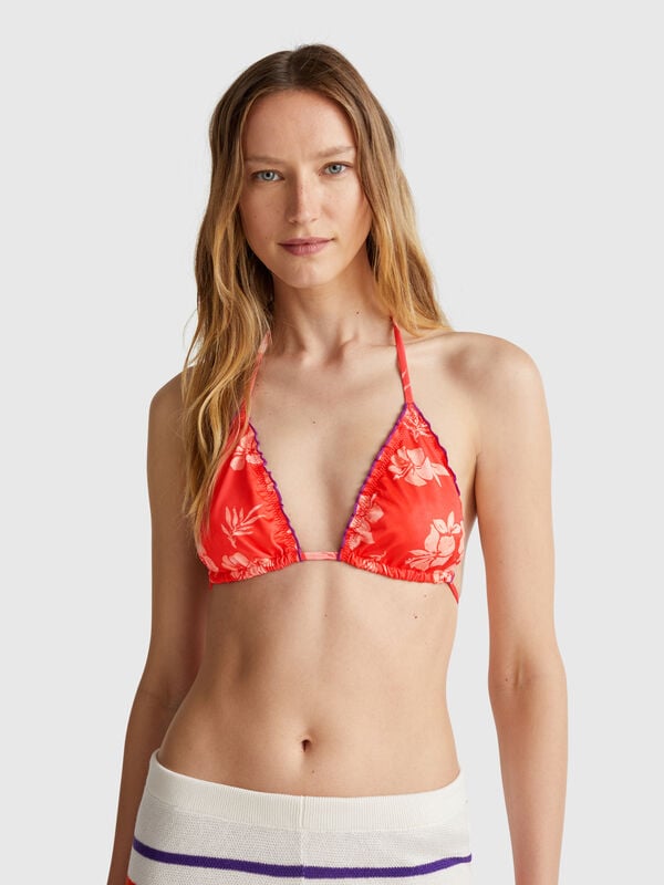 Triangolo mare imbottito con stampa fiori Donna