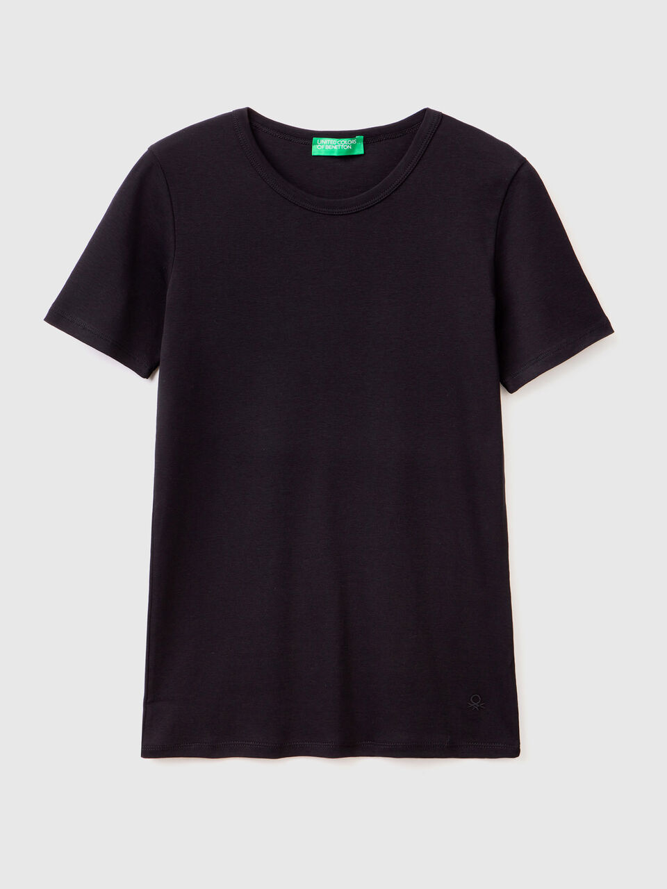 | aus langfaseriger Benetton Schwarz - T-Shirt Baumwolle