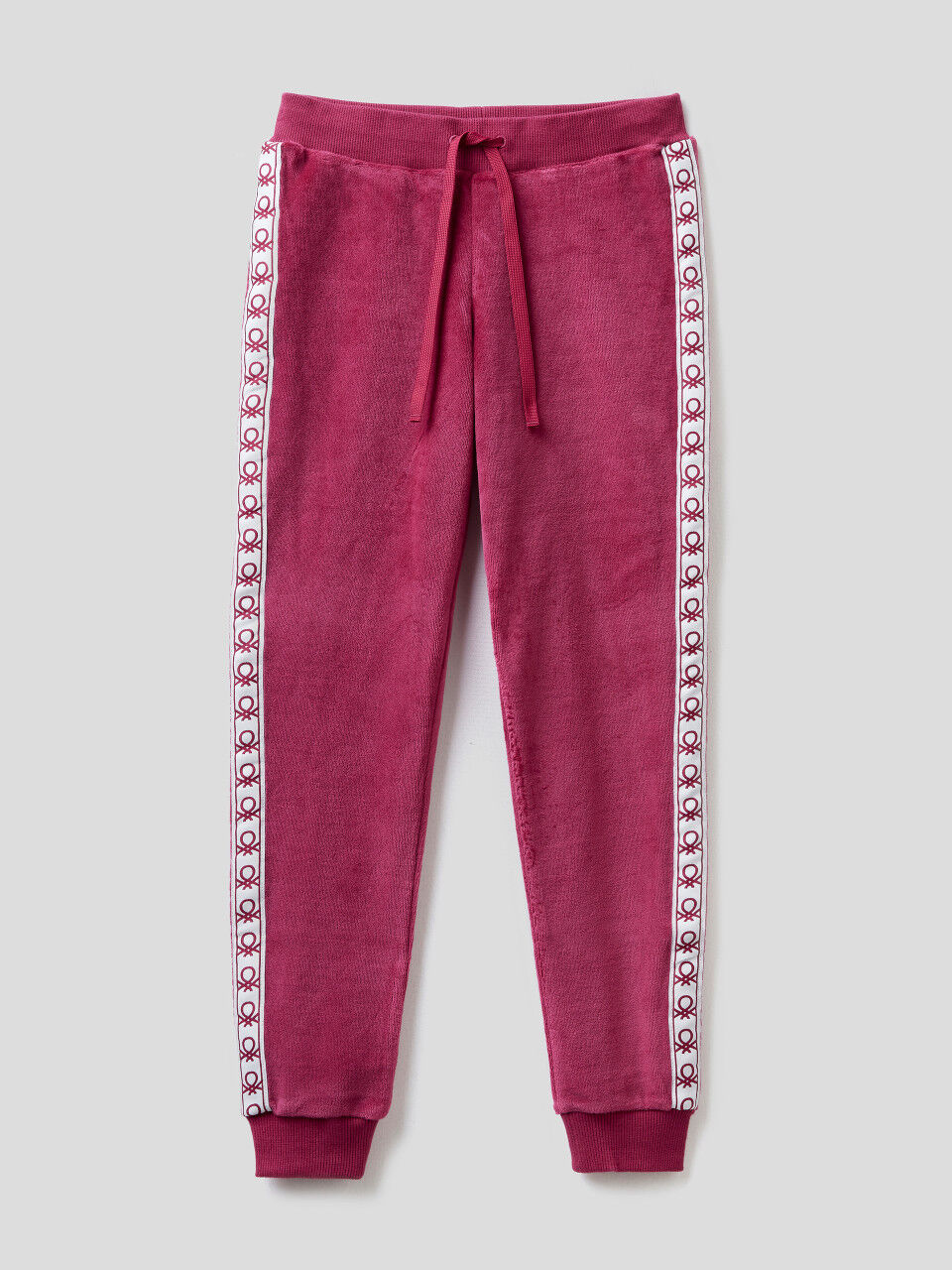 Chenille trousers with logo bands