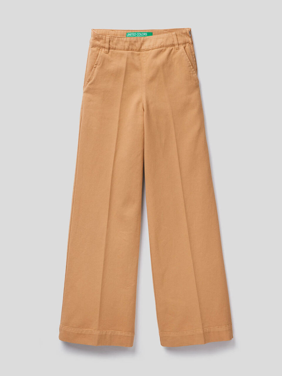 Pantaloni con gamba ampia in cotone image number 1