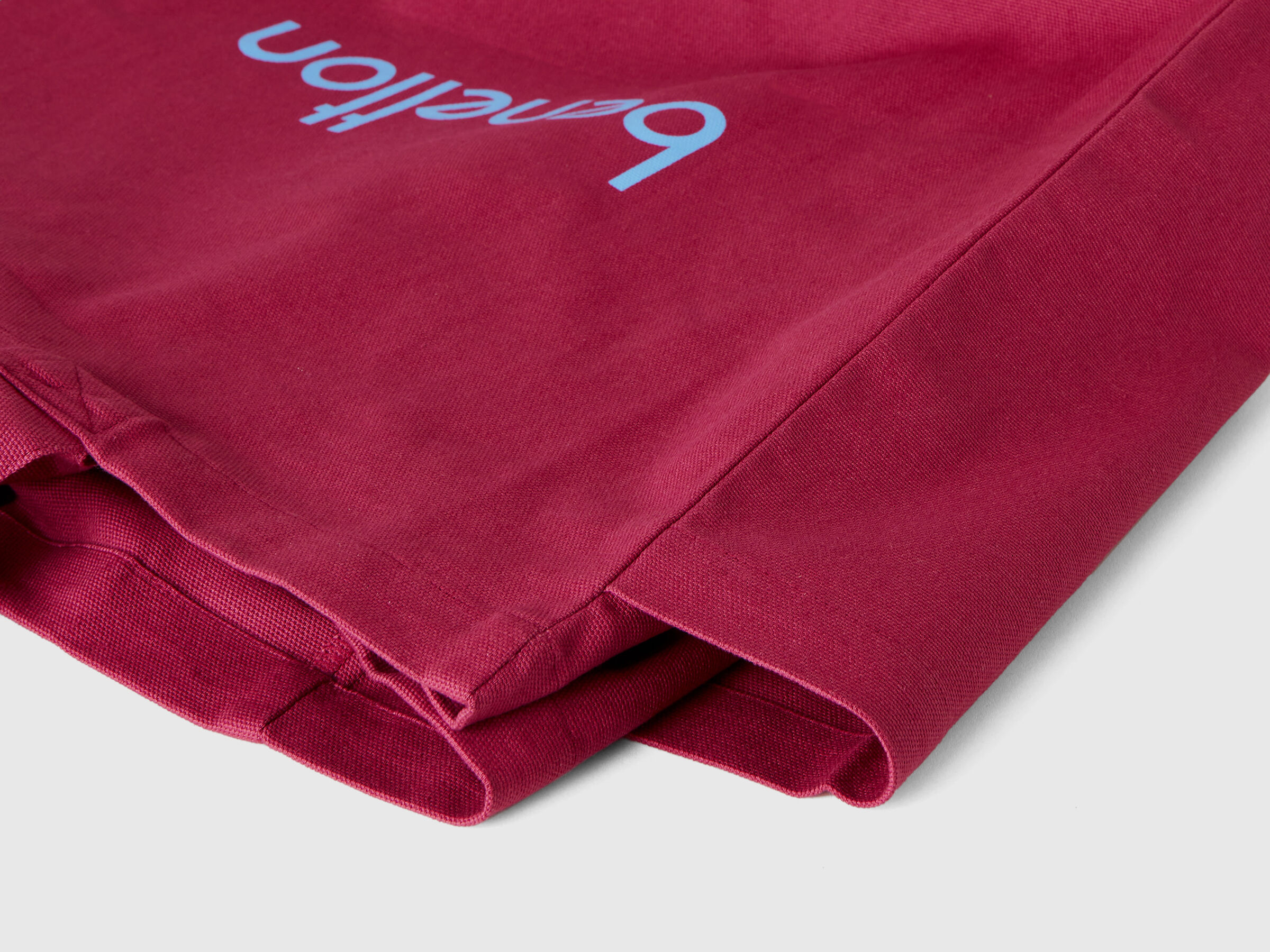 Burgundy tote bag in pure cotton image number 2