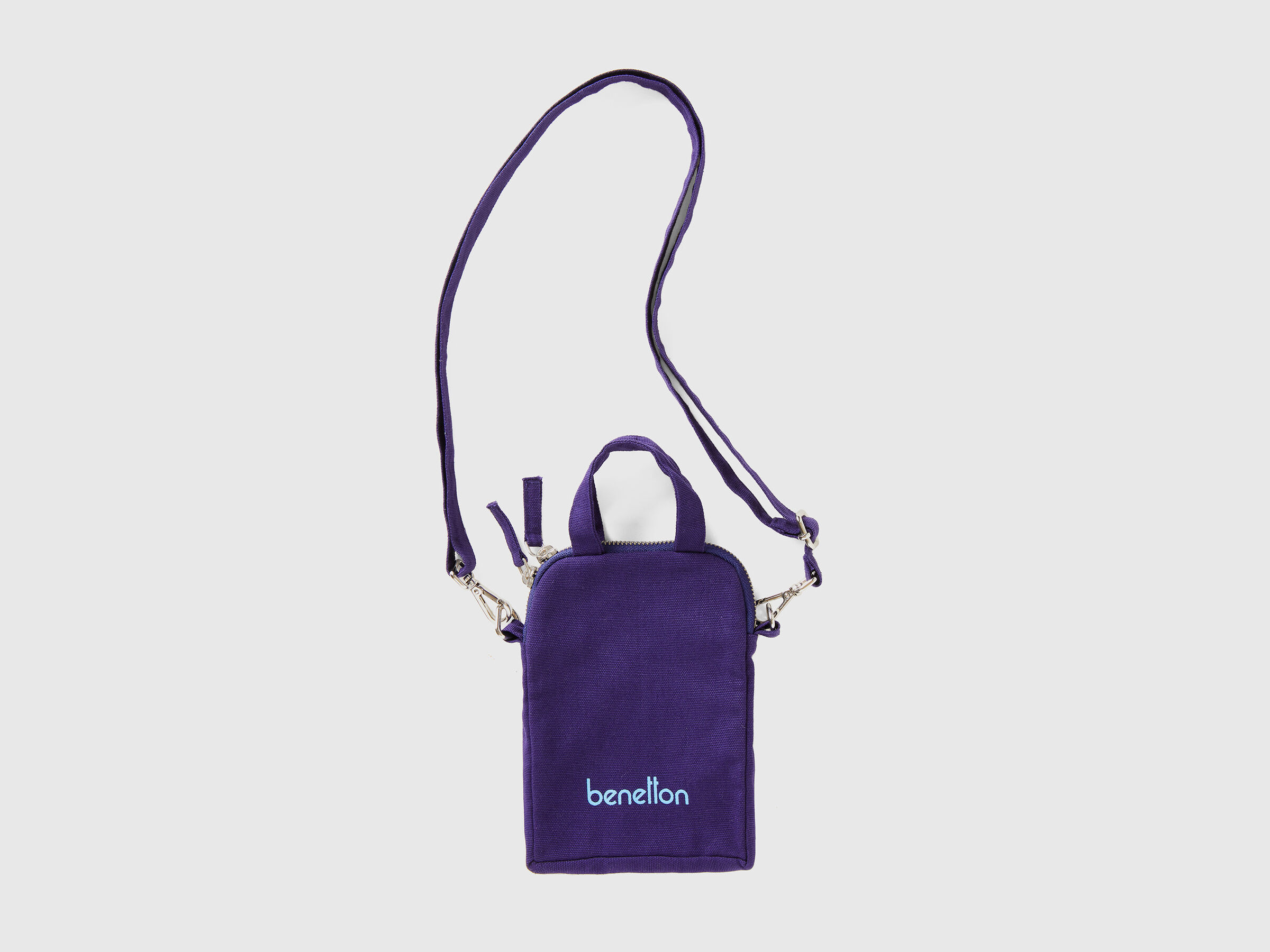Blue cell phone holder in pure cotton image number 0