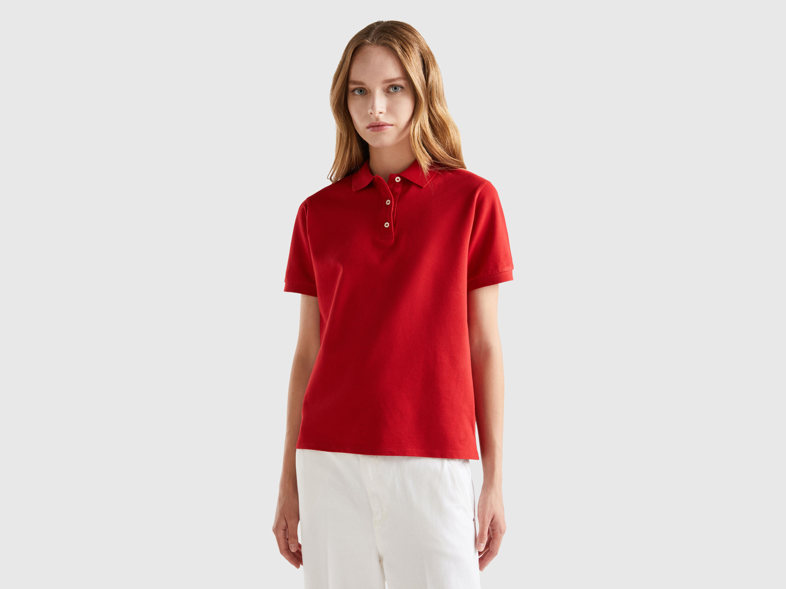 Polo en coton bio stretch Rouge Benetton