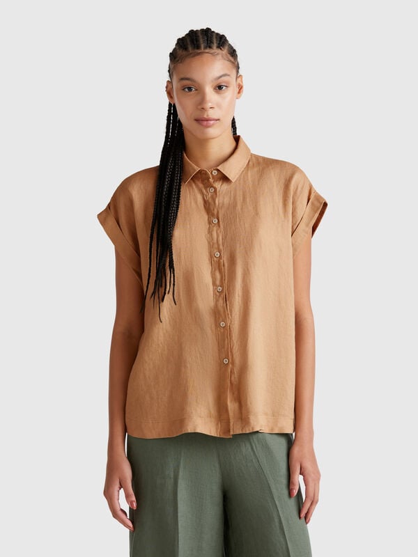Regular fit shirt in pure linen Women