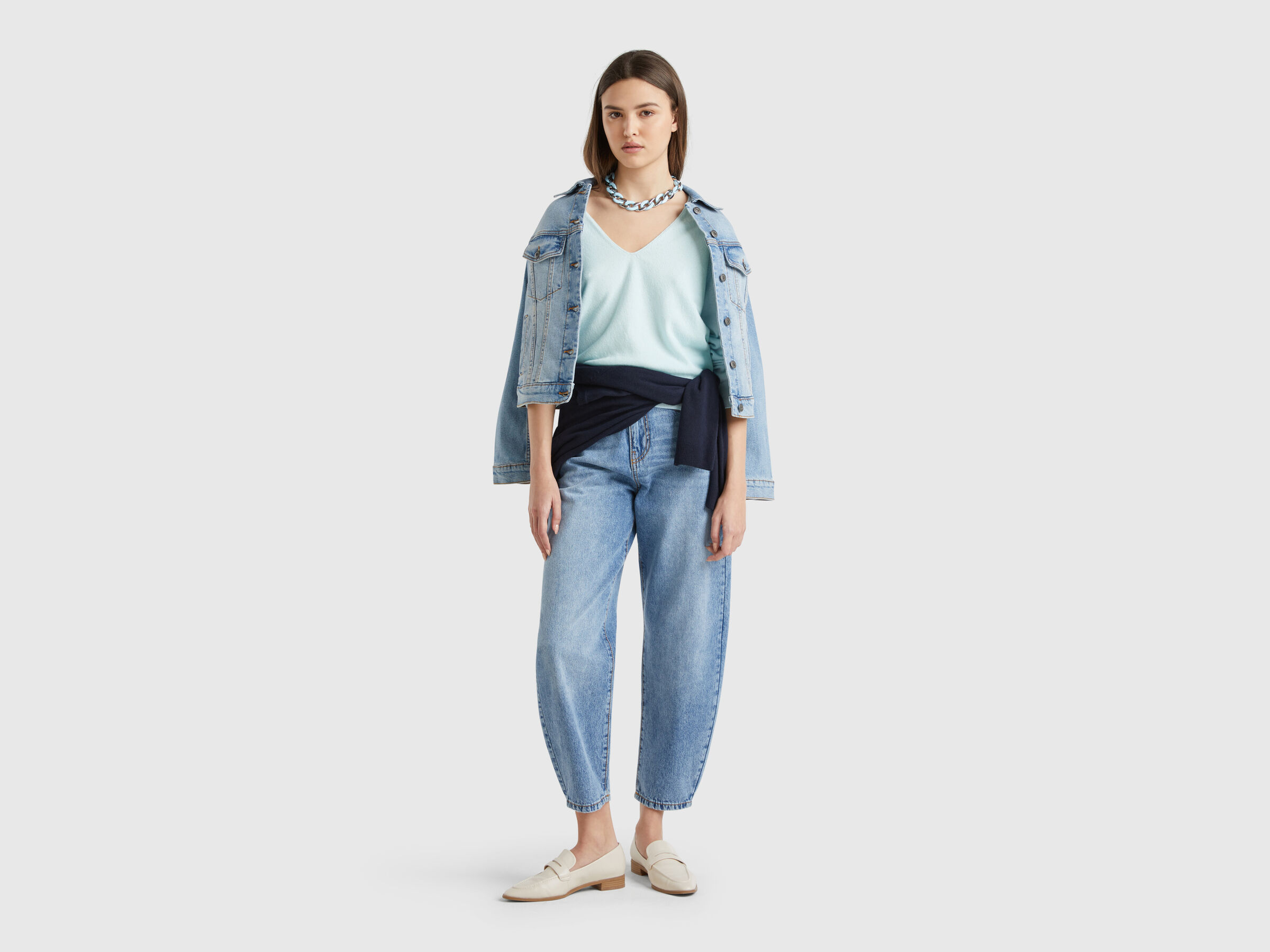 V NECK SWEATER L/S Damen image number 2