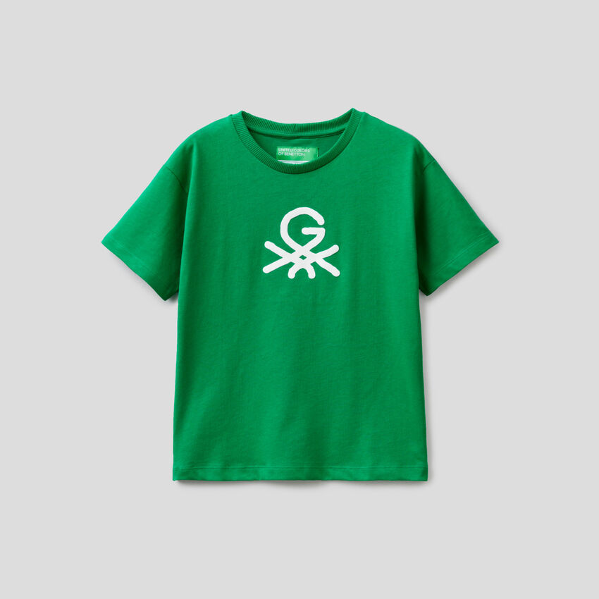 T-shirt verde unisex con stampa by Ghali