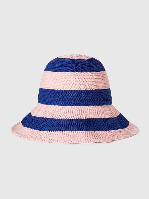 Cappello a righe blu e rosa Donna