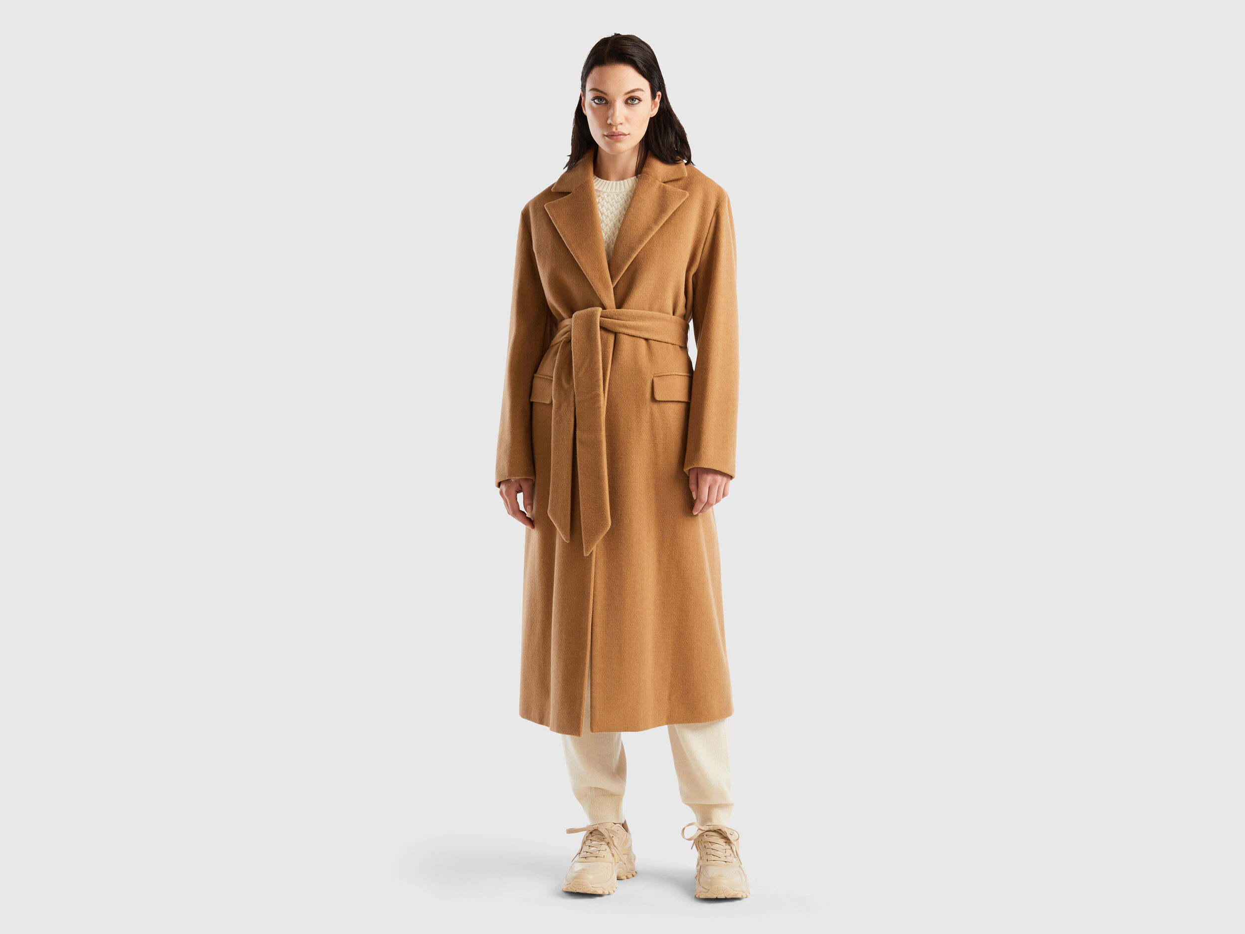 Manteau long hotsell femme avec ceinture