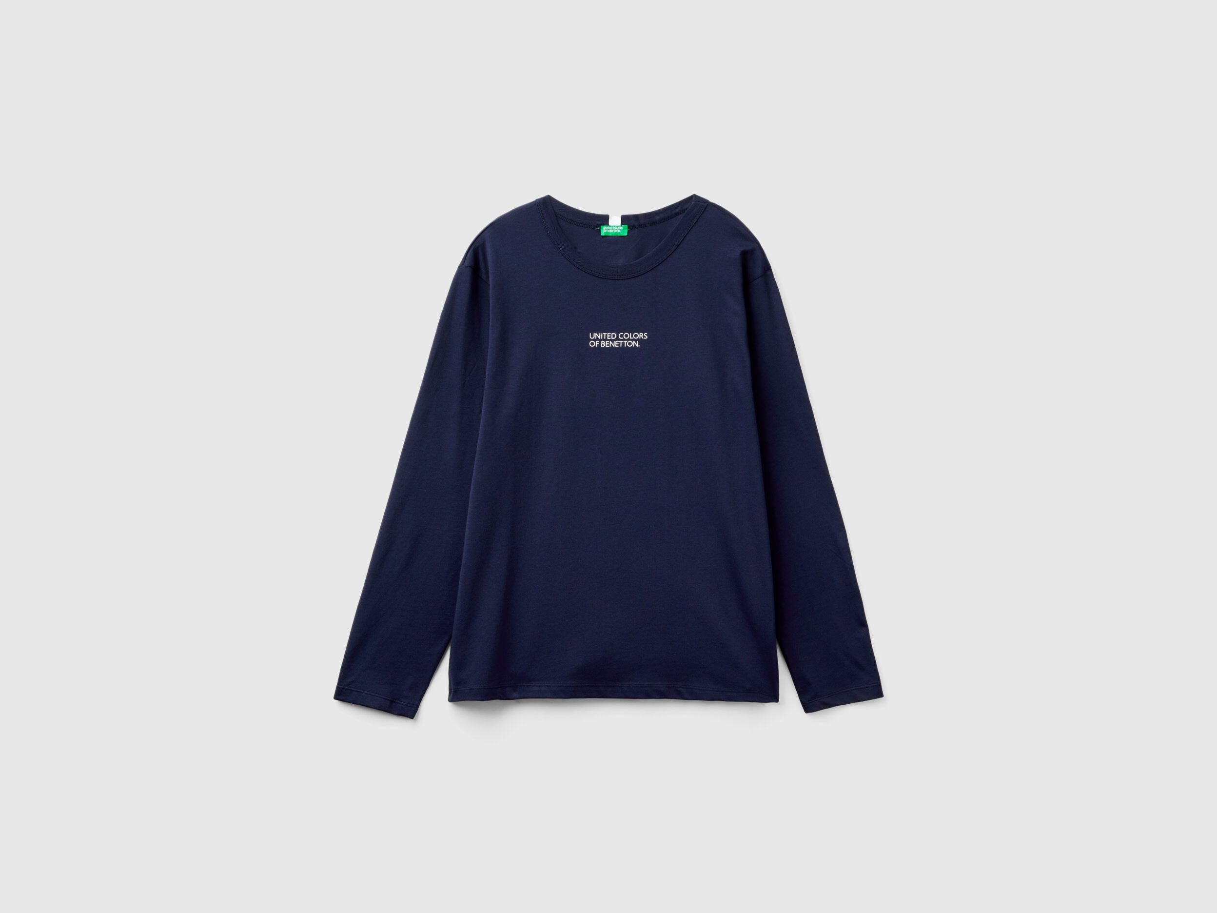 Maglia manica lunga 100 cotone Blu Scuro Benetton