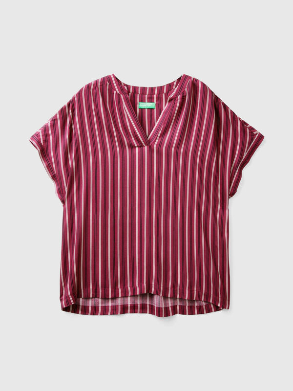 Striped blouse in pure viscose Women