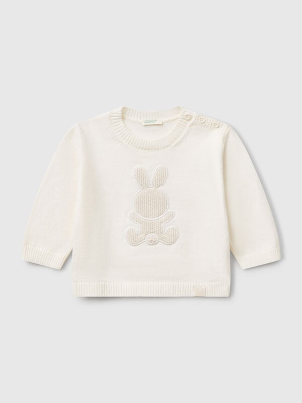 Maglia con patch coniglio Baby