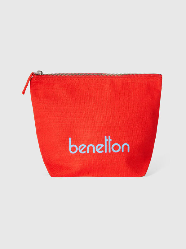 Red clutch in pure cotton
