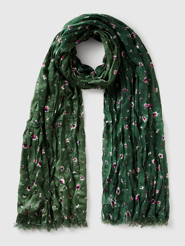 Schal aus Viskose mit Blumenmuster Damen