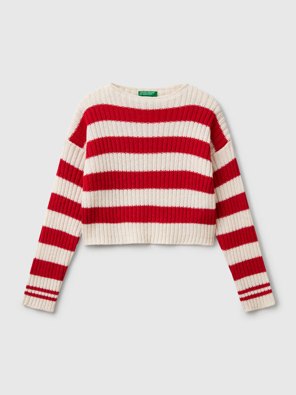 Pull rayé bicolore Filles