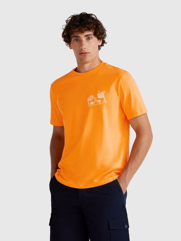 T-shirt ocre avec graphisme Homme