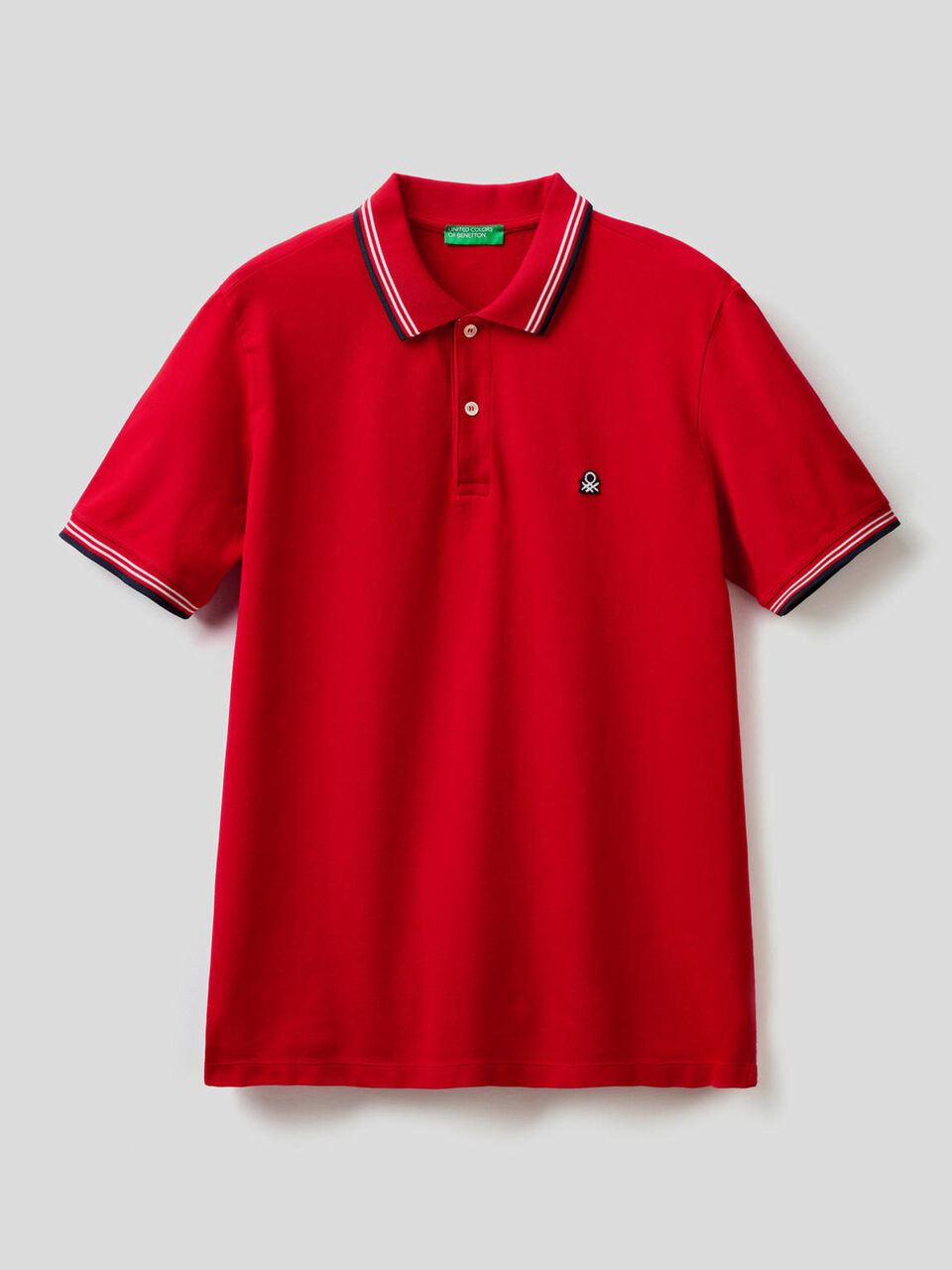 Polo aus stretchiger Baumwolle mit kurzen Ärmeln image number 1