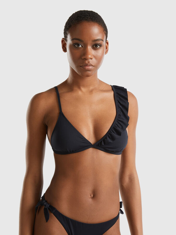 Triangel-Bikinioberteil mit Volants, aus ECONYL® Damen