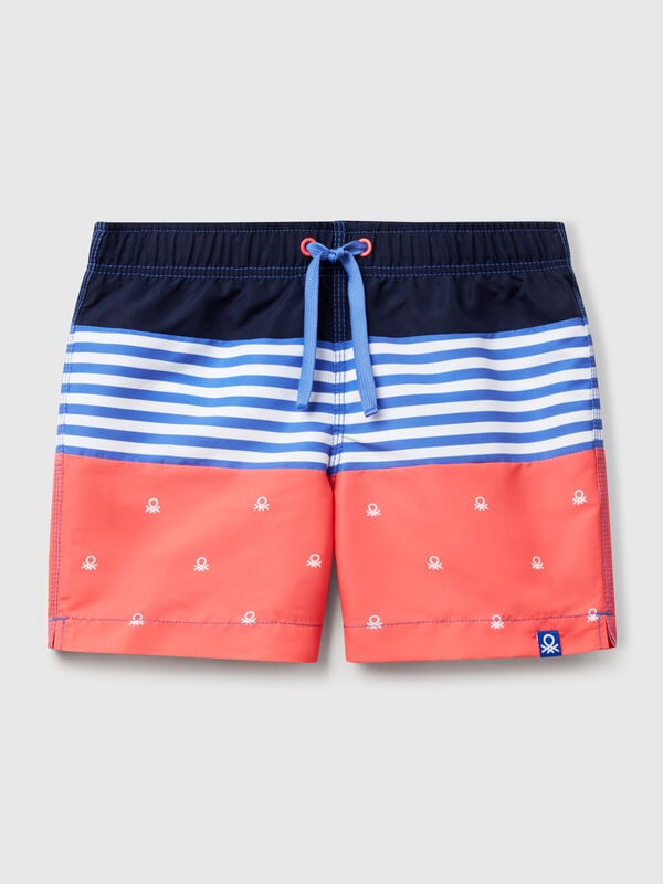 Boxer marin à rayures et requins Garçon