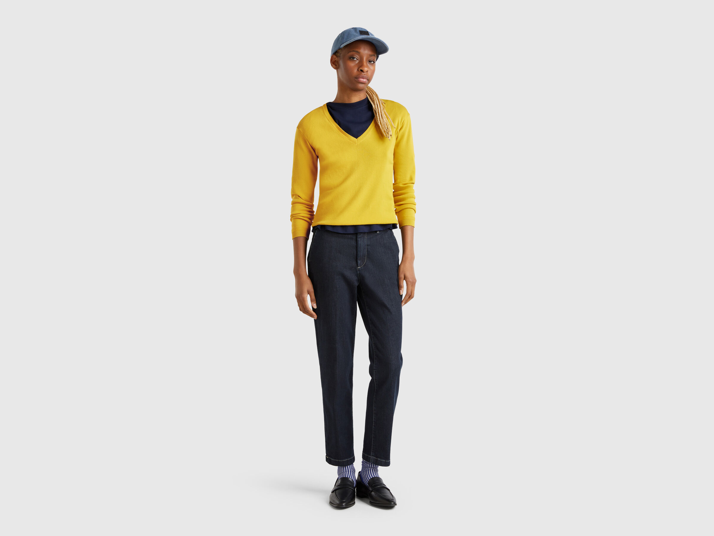 MAGLIA SCOLLO V M/L Donna image number 2