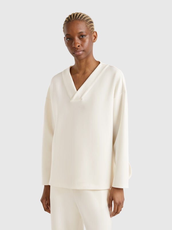 Sweat col V Femme