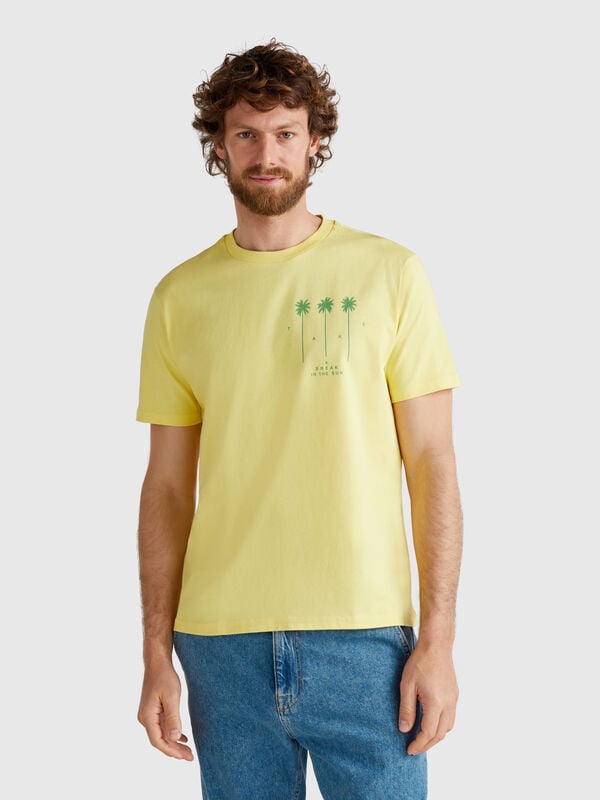 T-shirt jaune avec graphismes Homme