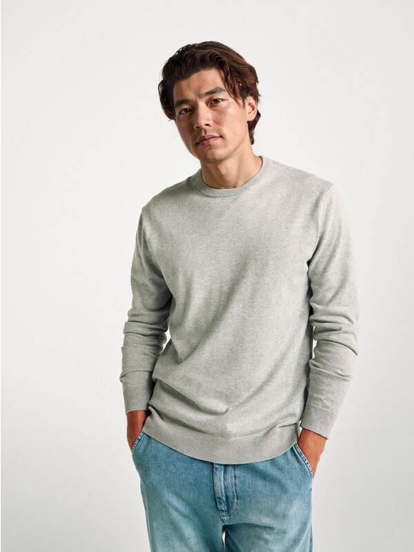 Pull col rond 100% coton Homme