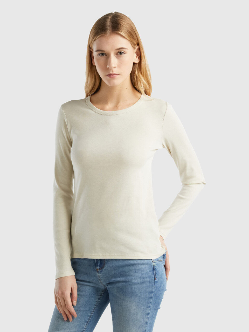 Benetton maglie cotone best sale manica lunga