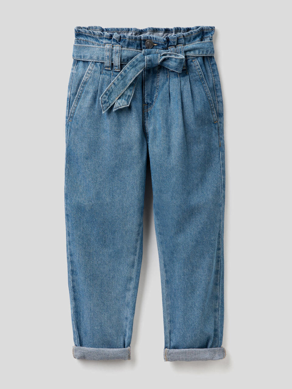 Paperbag jeans in 100% cotton image number 1
