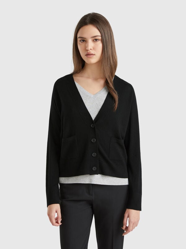 Strickjacke aus reiner Merinowolle Damen