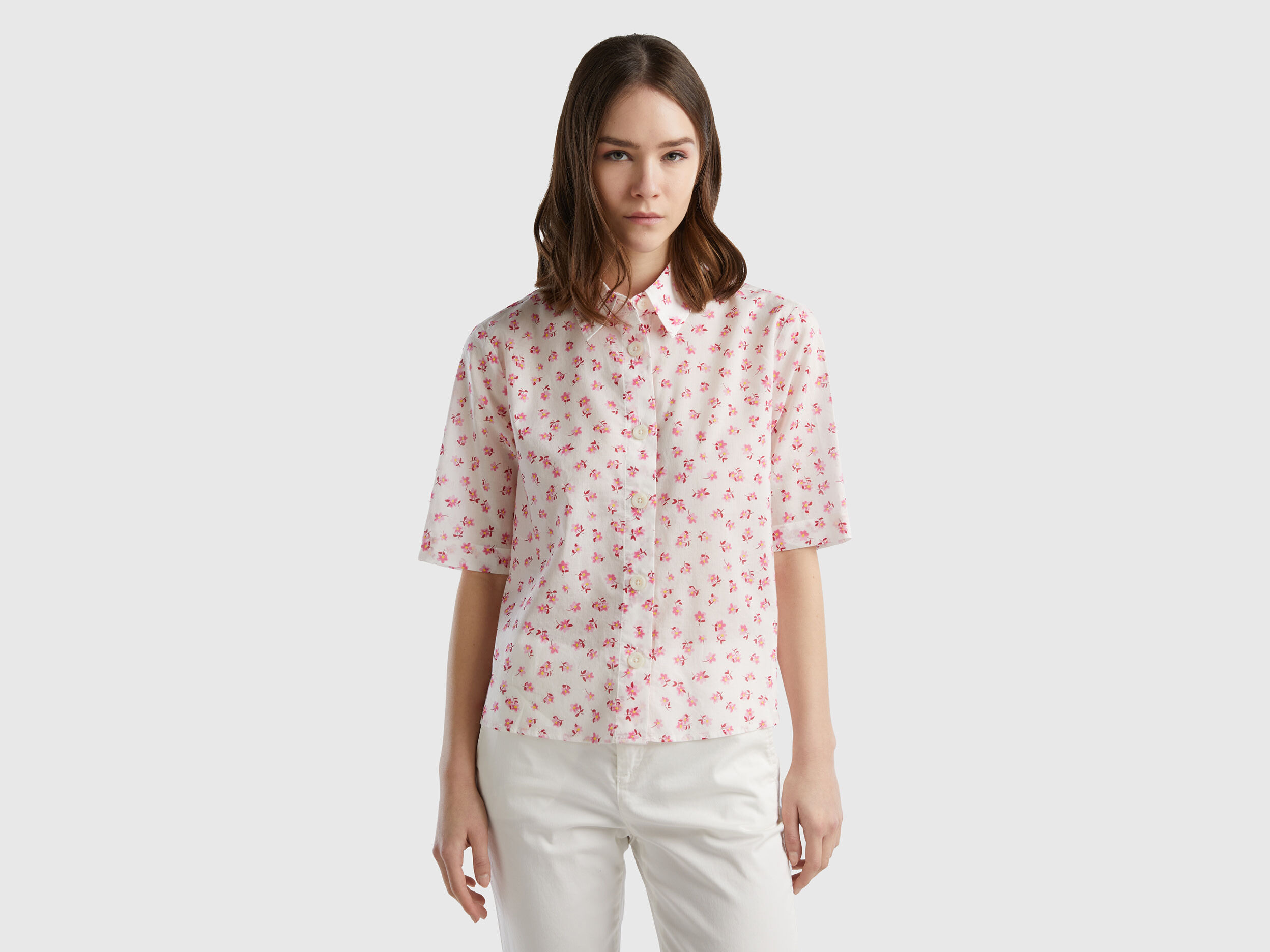 Chemise manche 2025 courte femme motif