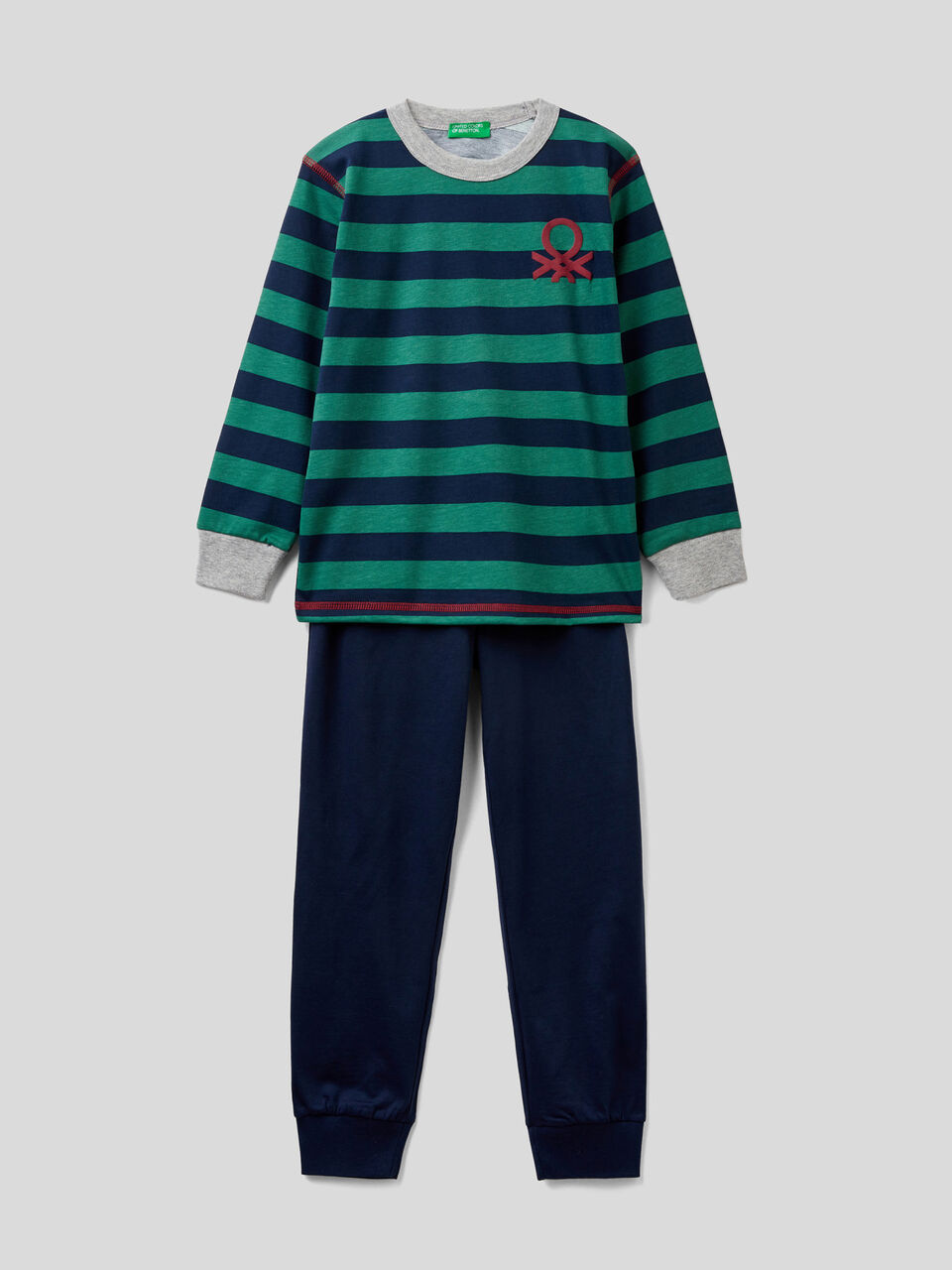 Pyjamas in striped knit image number 1