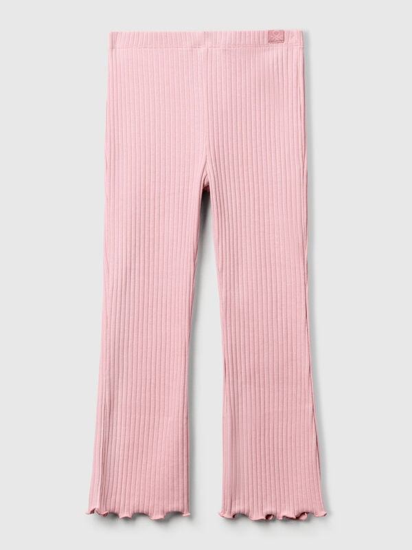 Leggings flare fit in cotone stretch Bambina