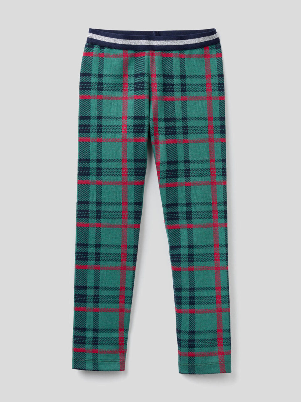 Elastische Leggings mit Karomuster image number 1