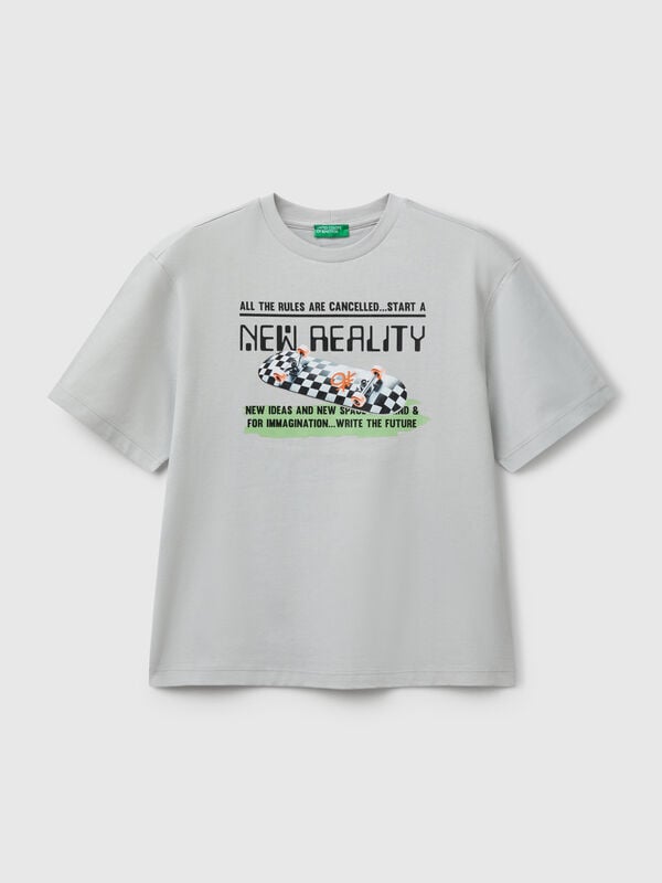 Gray t-shirt with front print Junior Boy