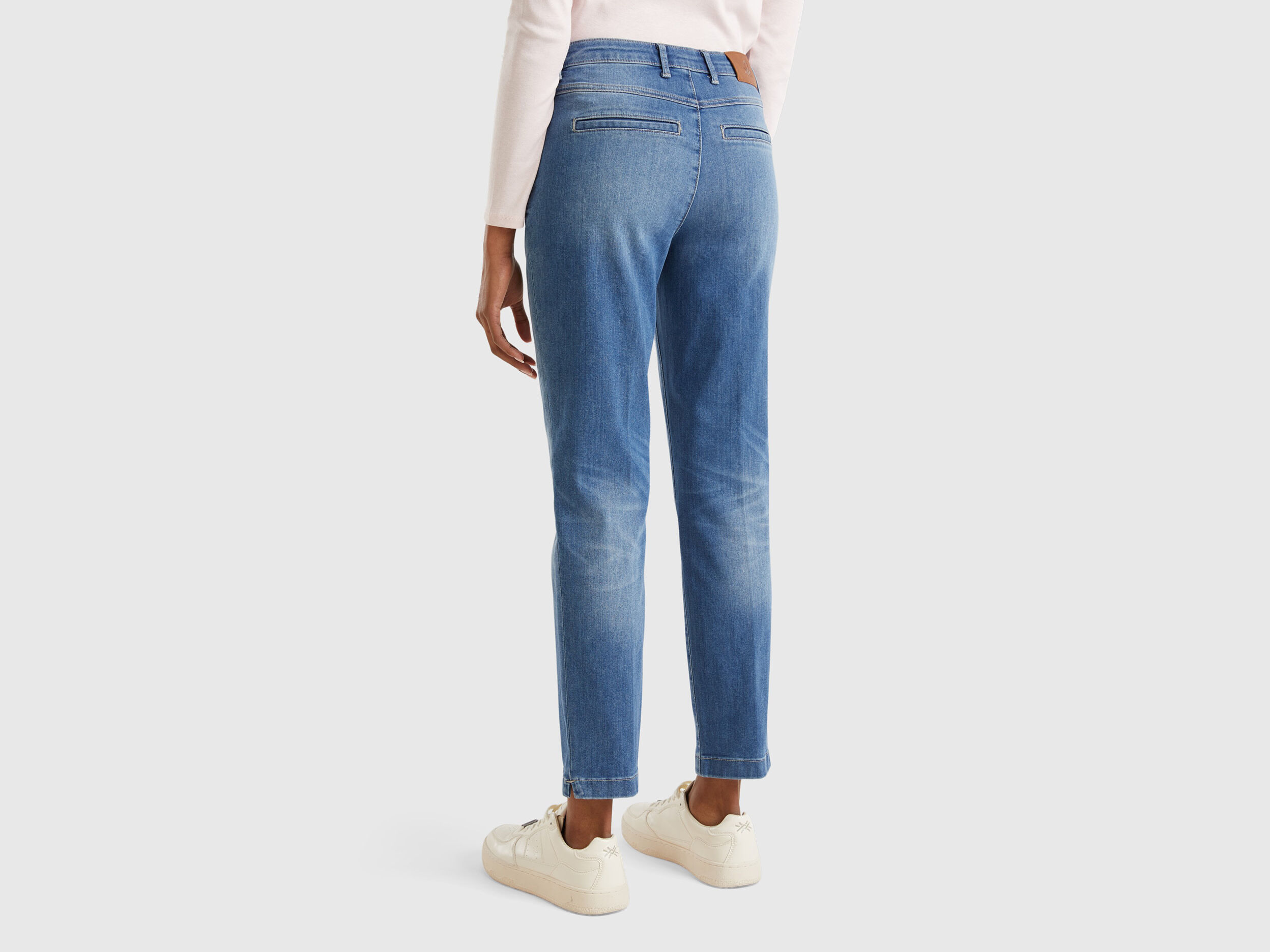 Slim Fit Chino-Hose aus Denim - Blau | Benetton