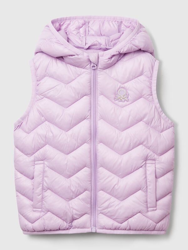 Gilet imbottito con cappuccio Bambina