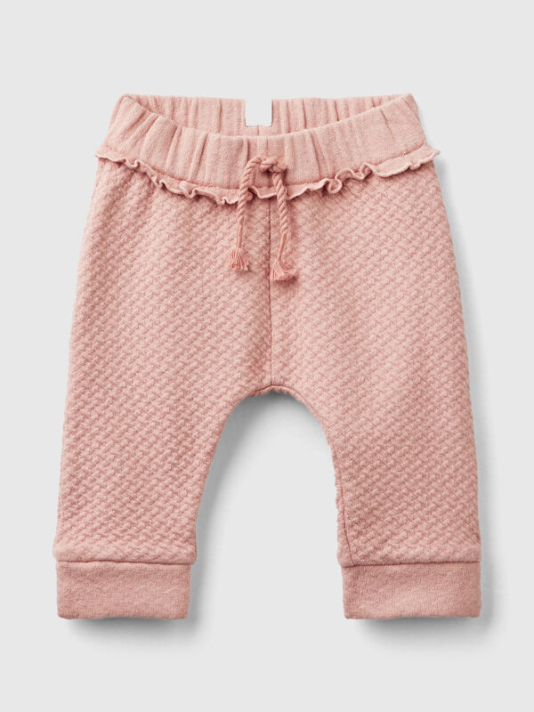 Jacquard trousers with slits New Born (0-18 months)