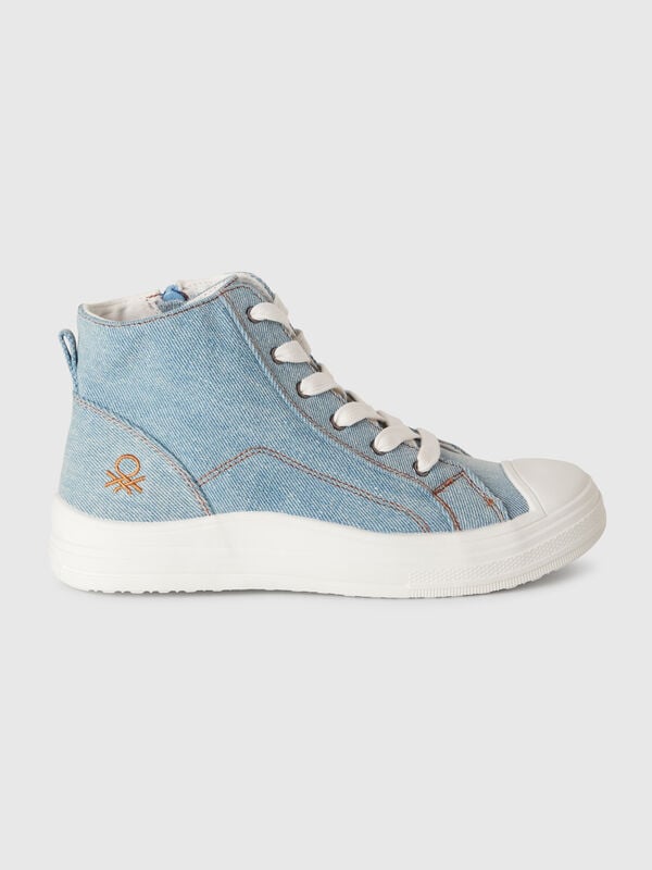 Sneakers alte effetto denim Bambino