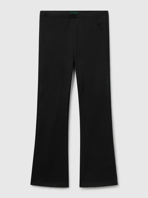 Leggings a zampa in cotone stretch Bambina
