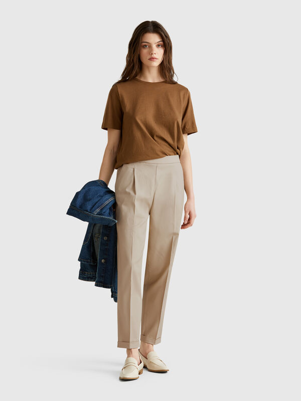 Pantalon en coton stretch Femme
