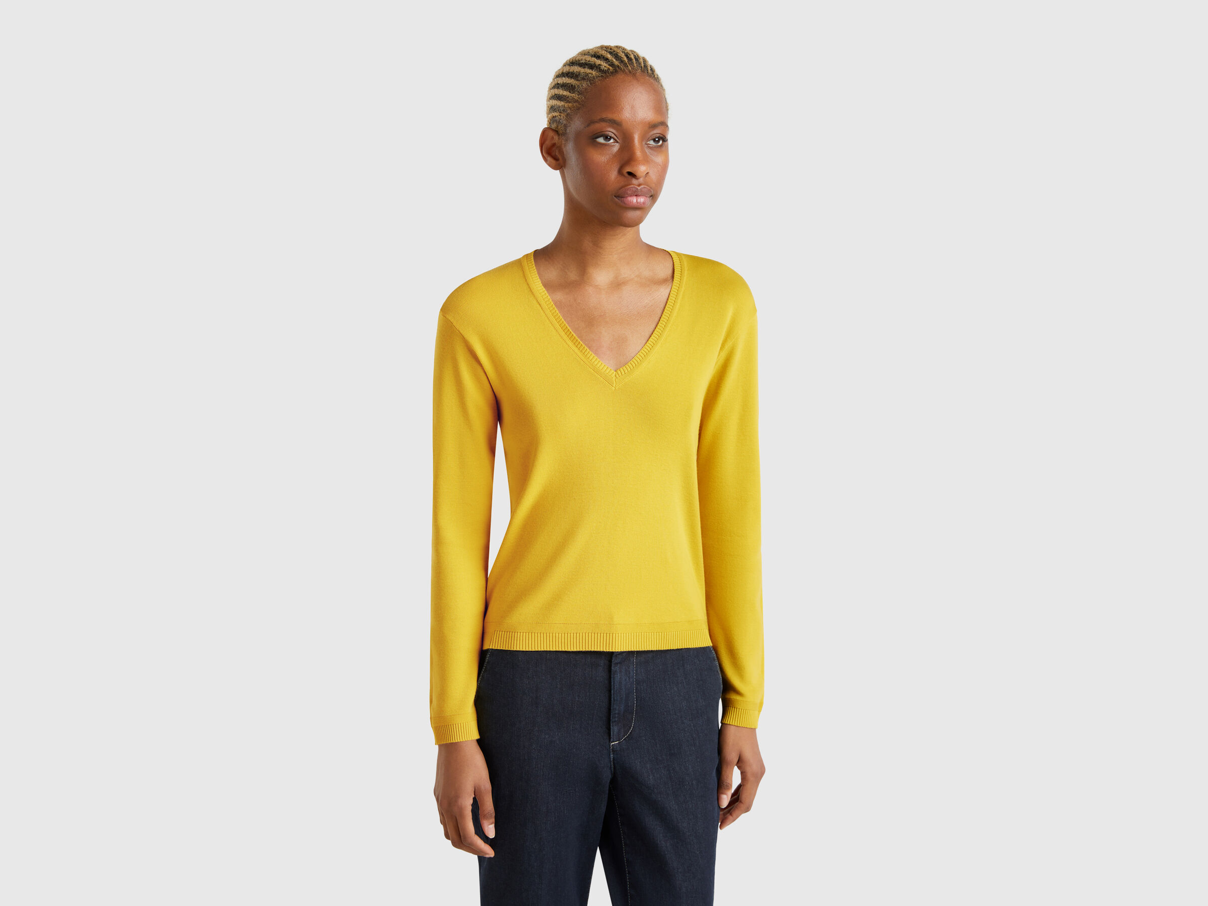 MAGLIA SCOLLO V M/L Donna image number 0