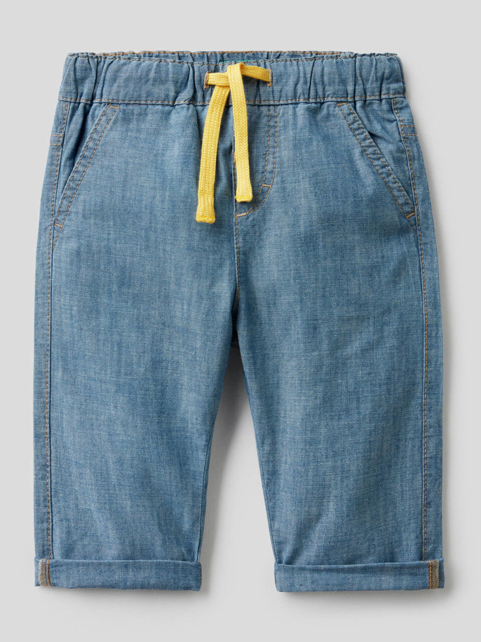 Pantaloni in chambray di 100% cotone image number 1