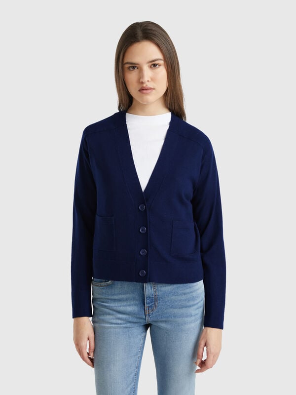 Cardigan en pure laine mérinos Femme