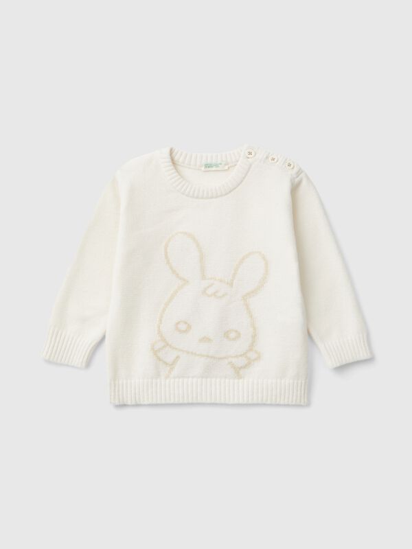 Maglioncino con intarsio coniglio Baby