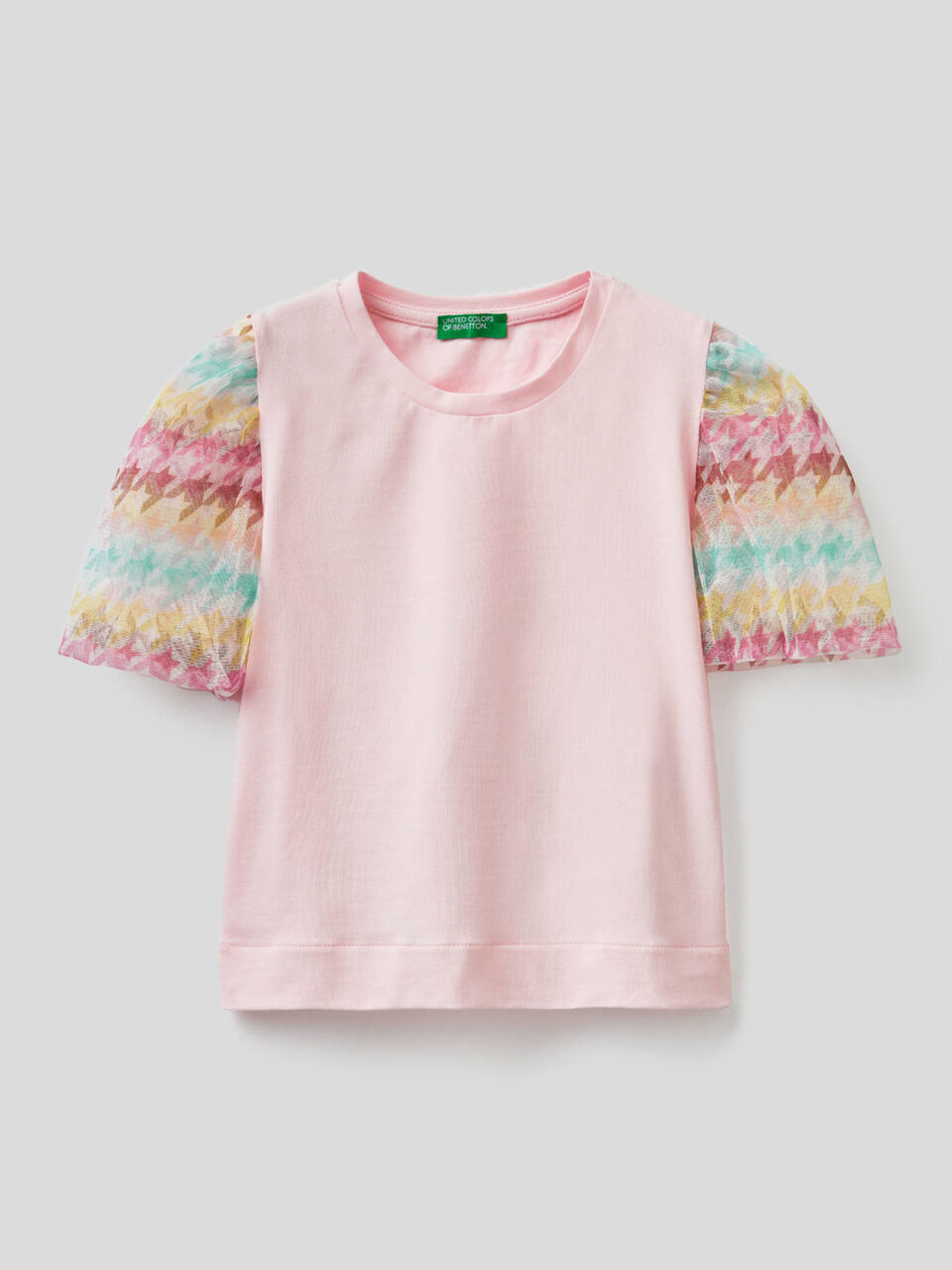 T-shirt with tulle sleeves image number 1