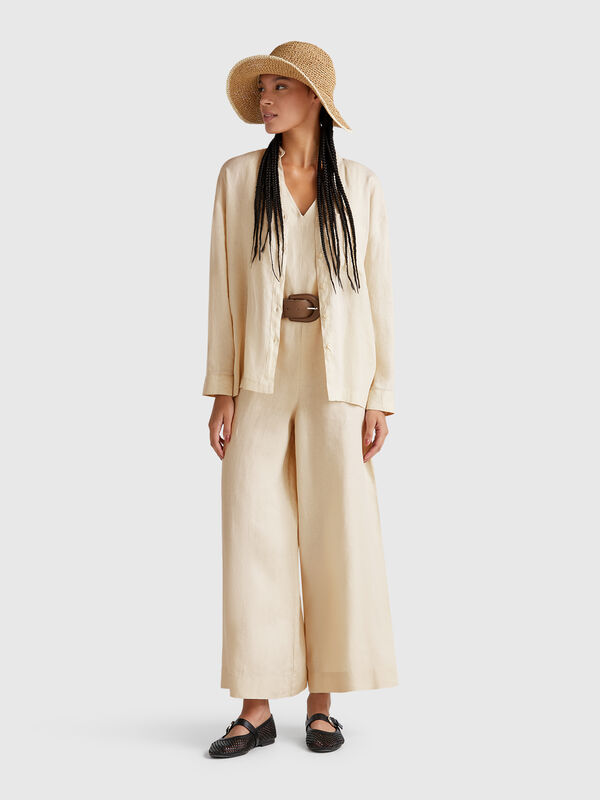 Jumpsuit in pure linen Women