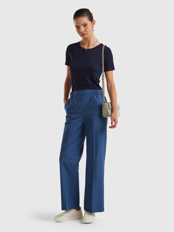 Trousers with elastic waist Women